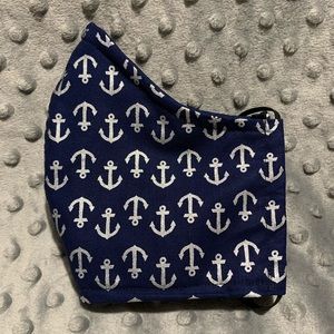 Men’s handmade fabric face mask Navy blue Anchor